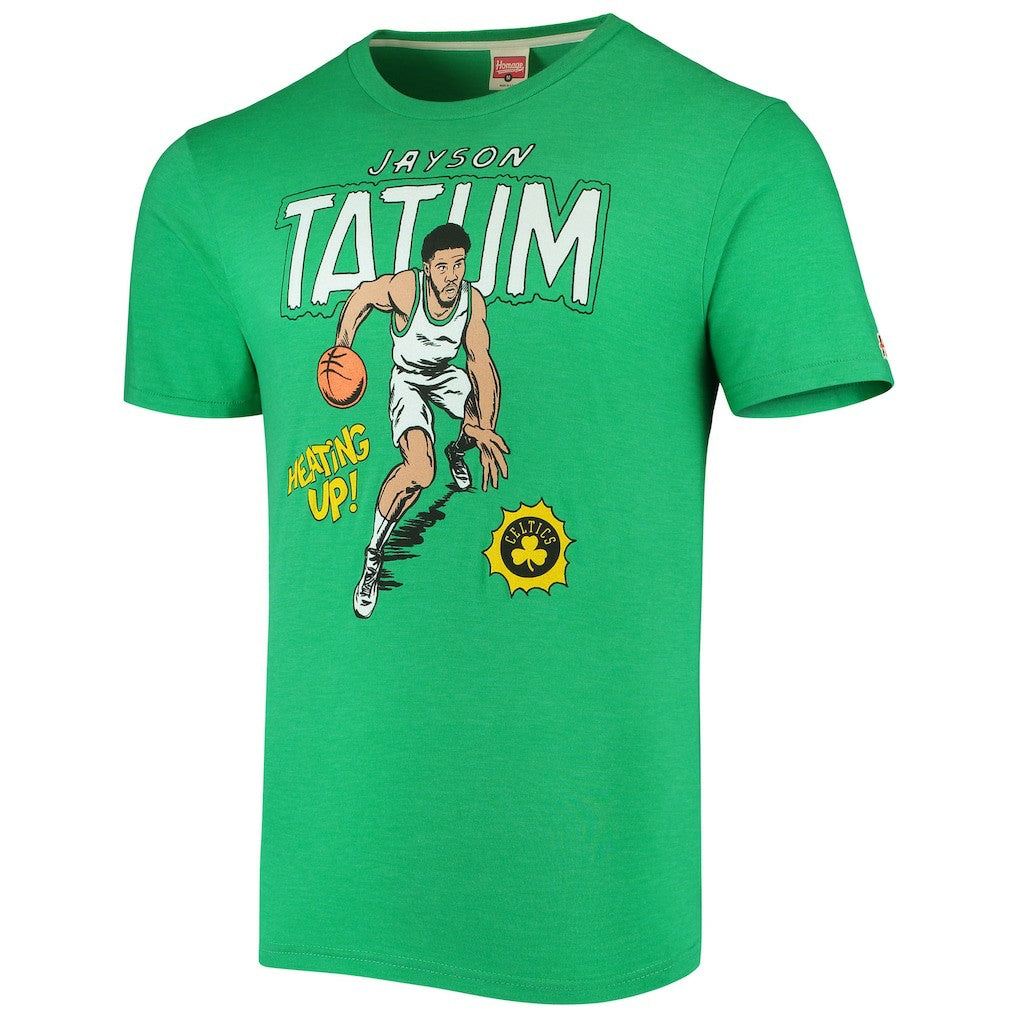NBA - Jayson Tatum Boston Celtics Homage Comic Book Player Tri-Blend T-Shirt - Kelly Green