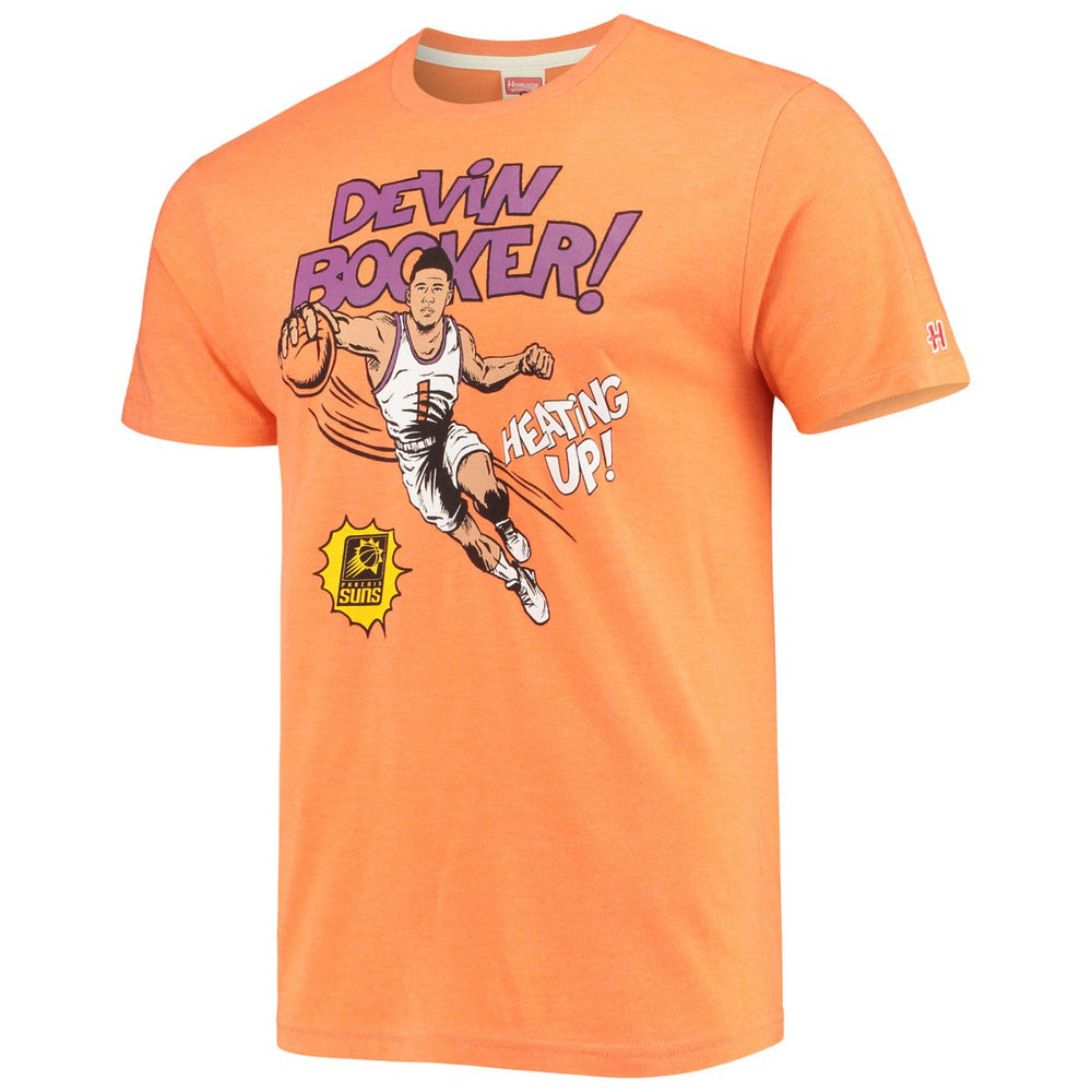 NBA - Devin Booker Phoenix Suns Homage Comic Book Player Tri-Blend T-Shirt - Orange