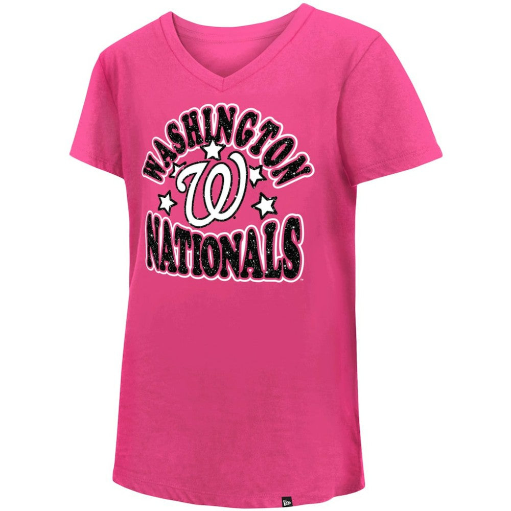Washington Nationals New Era Girl's Youth Jersey Stars V-Neck T-Shirt for sale