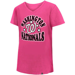 Washington Nationals New Era Girl's Youth Jersey Stars V-Neck T-Shirt for sale