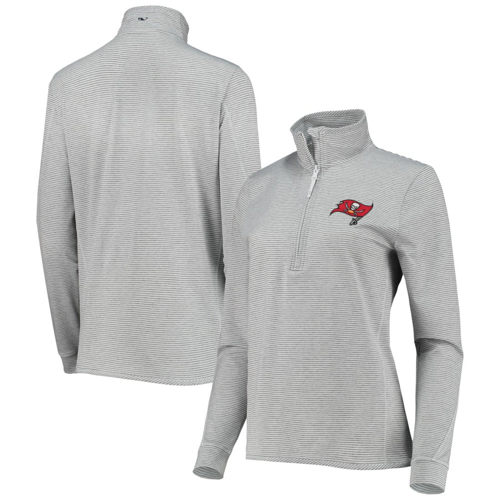 Tampa Bay Buccaneers Vineyard Vines Women's Sankaty Shep Half-Zip Pullover Top Heather Gray - NFL