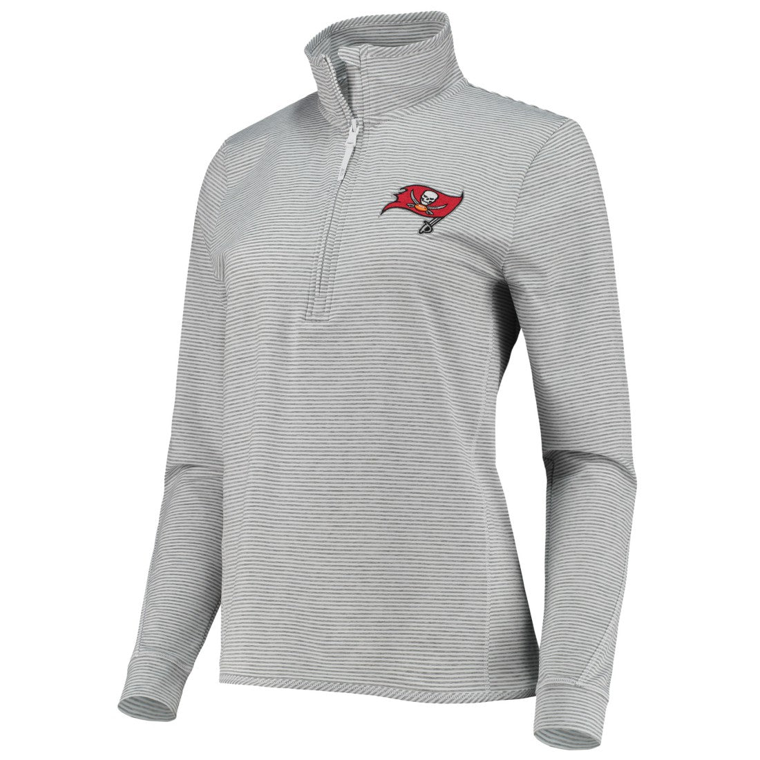 Tampa Bay Buccaneers Vineyard Vines Women's Sankaty Shep Half-Zip Pullover Top Heather Gray - NFL