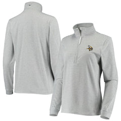 Minnesota Vikings Vineyard Vines Women's Sankaty Shep Half-Zip Pullover Top Heather Gray - NFL