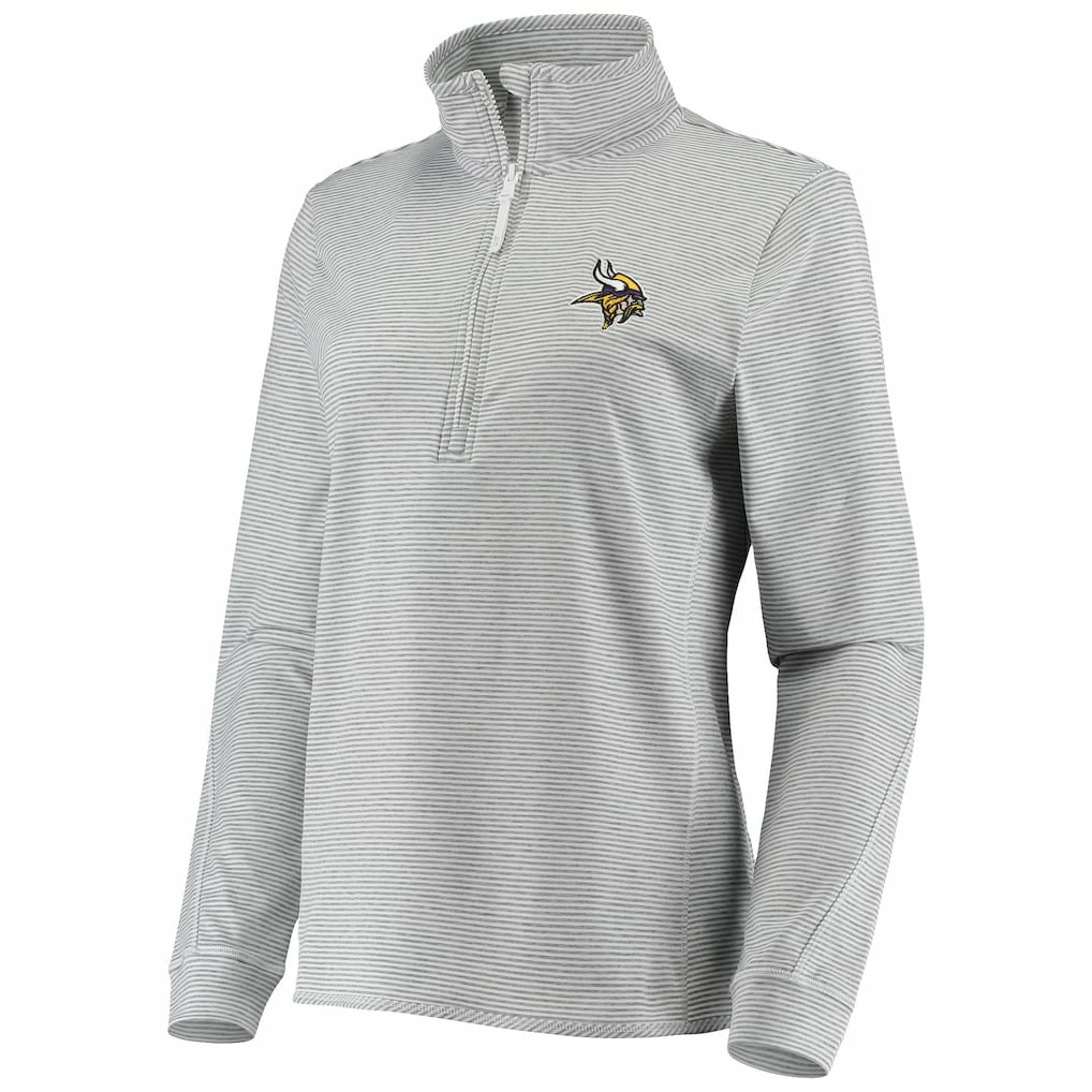 Minnesota Vikings Vineyard Vines Women's Sankaty Shep Half-Zip Pullover Top Heather Gray - NFL
