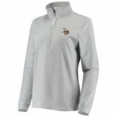 Minnesota Vikings Vineyard Vines Women's Sankaty Shep Half-Zip Pullover Top Heather Gray - NFL
