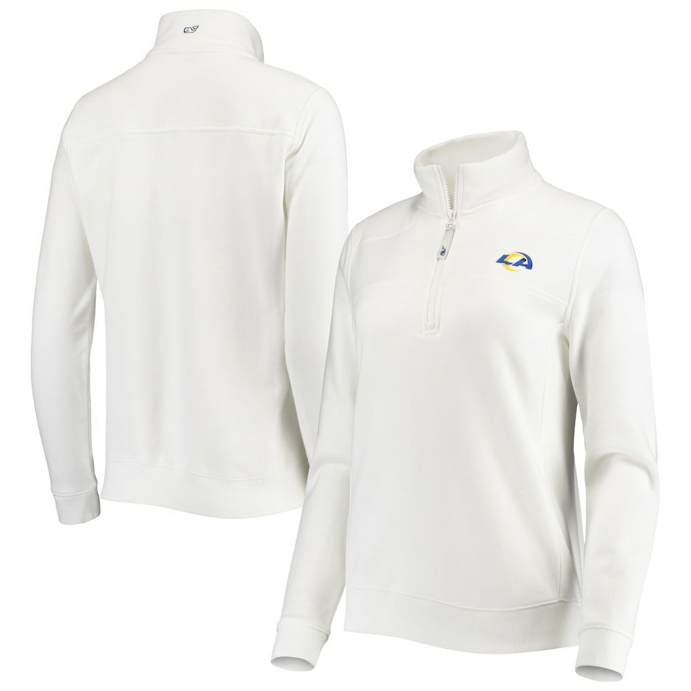 Los Angeles Rams Vineyard Vines Women's Shep Shirt Quarter-Zip Sweatshirt White - NFL