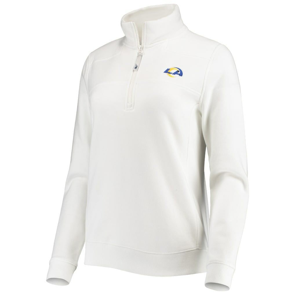 Los Angeles Rams Vineyard Vines Women's Shep Shirt Quarter-Zip Sweatshirt White - NFL