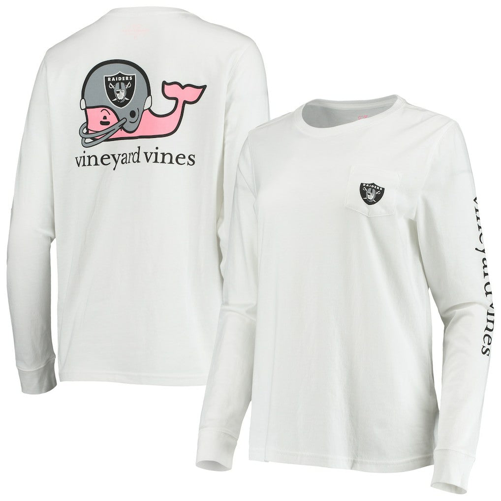 Las Vegas Raiders Vineyard Vines Women's Helmet Long Sleeve T-Shirt White - NFL