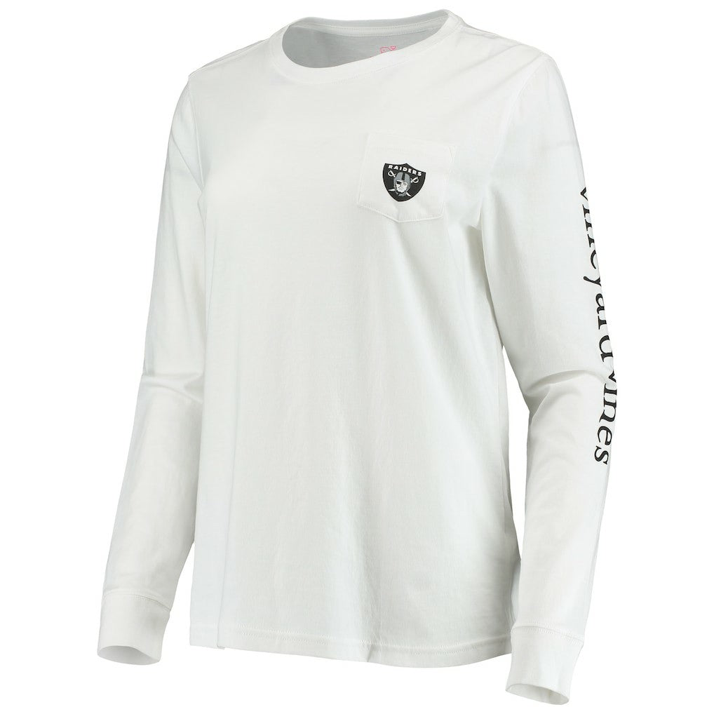Las Vegas Raiders Vineyard Vines Women's Helmet Long Sleeve T-Shirt White - NFL