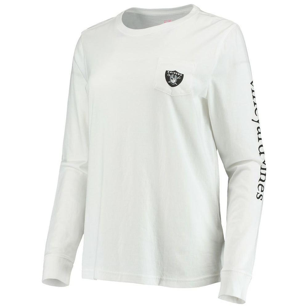 Las Vegas Raiders Vineyard Vines Women's Helmet Long Sleeve T-Shirt White - NFL