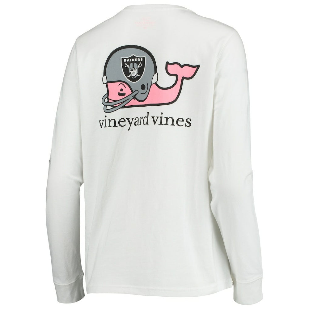 Las Vegas Raiders Vineyard Vines Women's Helmet Long Sleeve T-Shirt White - NFL