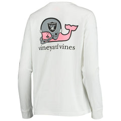 Las Vegas Raiders Vineyard Vines Women's Helmet Long Sleeve T-Shirt White - NFL