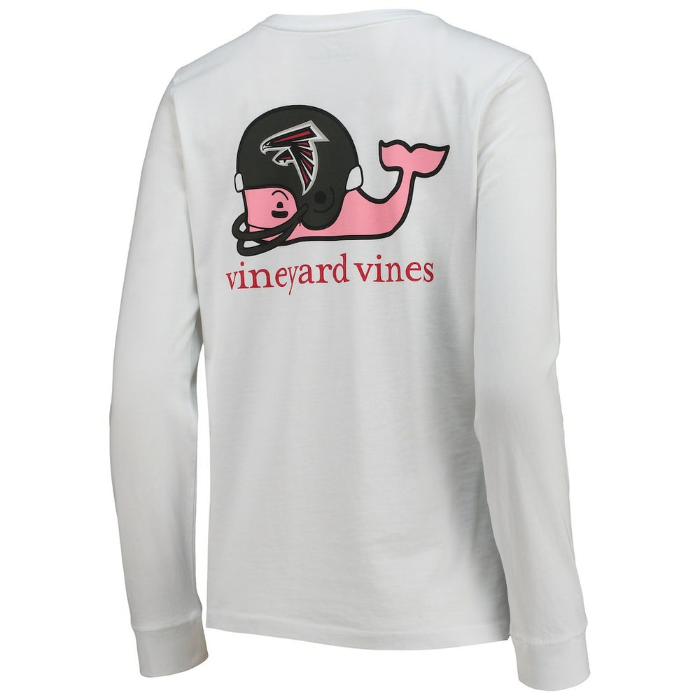 Atlanta Falcons Vineyard Vines Women's Helmet Long Sleeve T-Shirt White - NFL