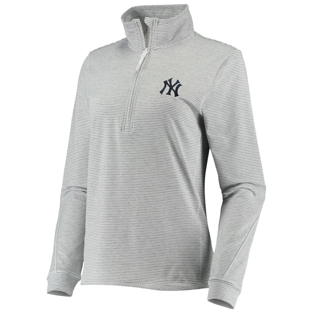 New York Yankees Vineyard Vines Women's Stripe Sankaty Half-Zip Pullover Top On Sale