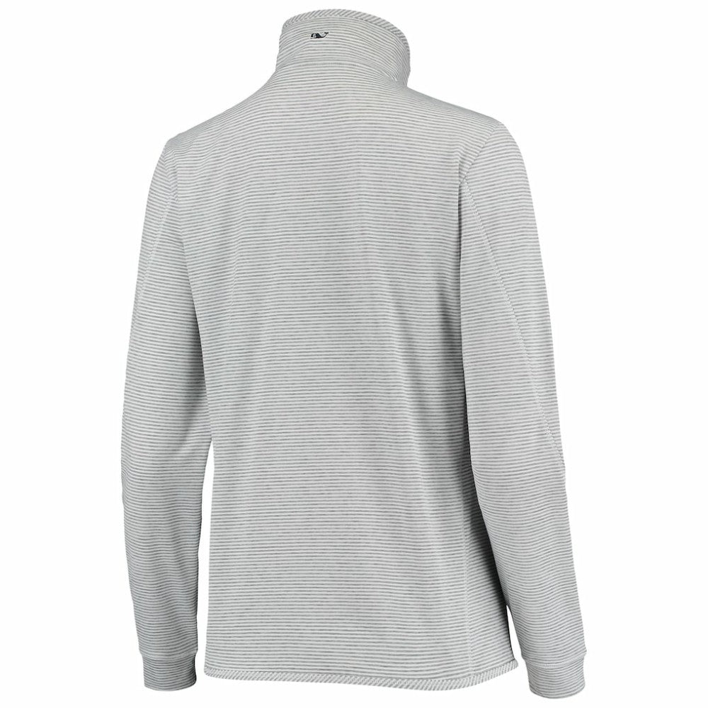 New York Yankees Vineyard Vines Women's Stripe Sankaty Half-Zip Pullover Top On Sale