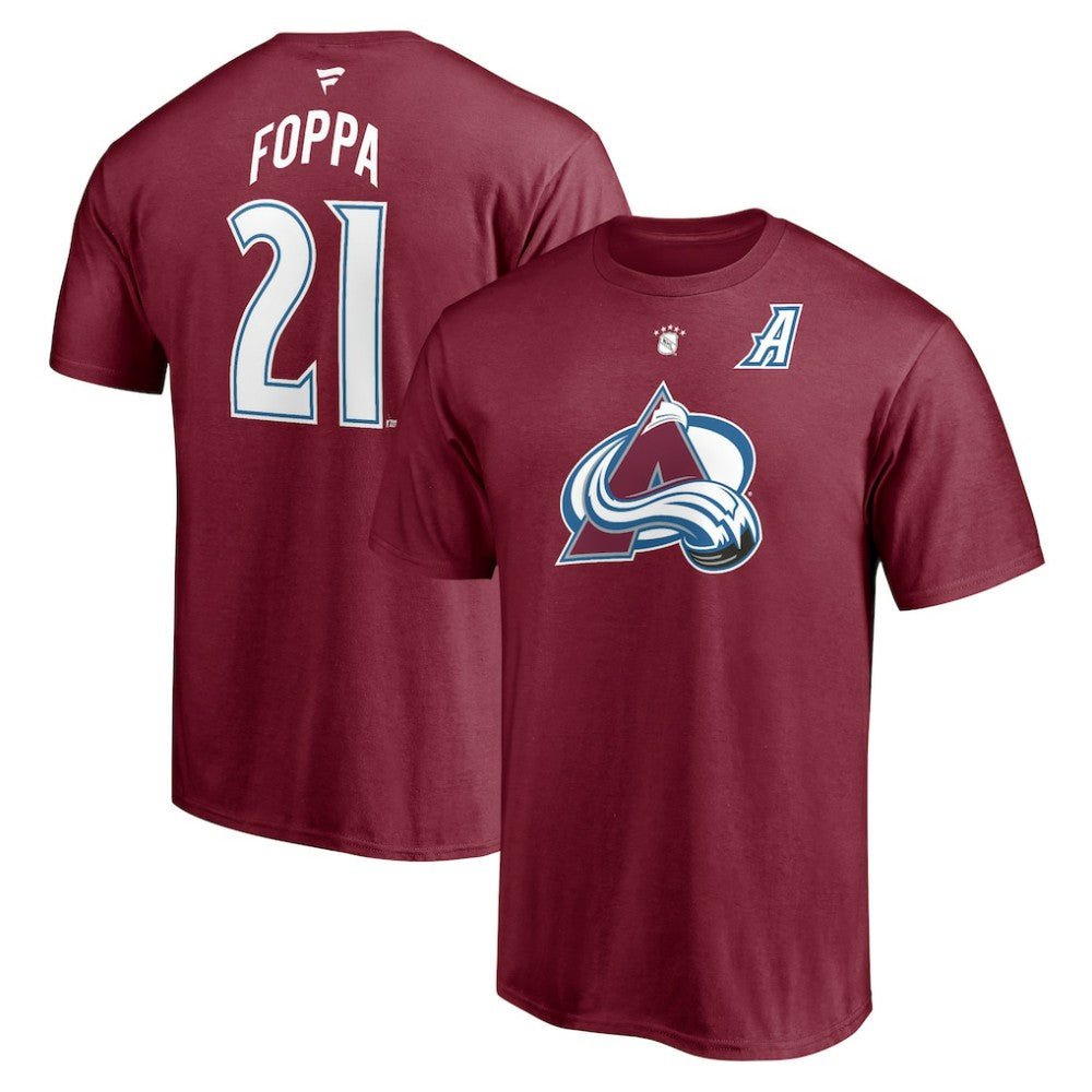 Peter Forsberg Colorado Avalanche - Fanatics Authentic Stack Retired Player Nickname & Number T-Shirt Burgundy