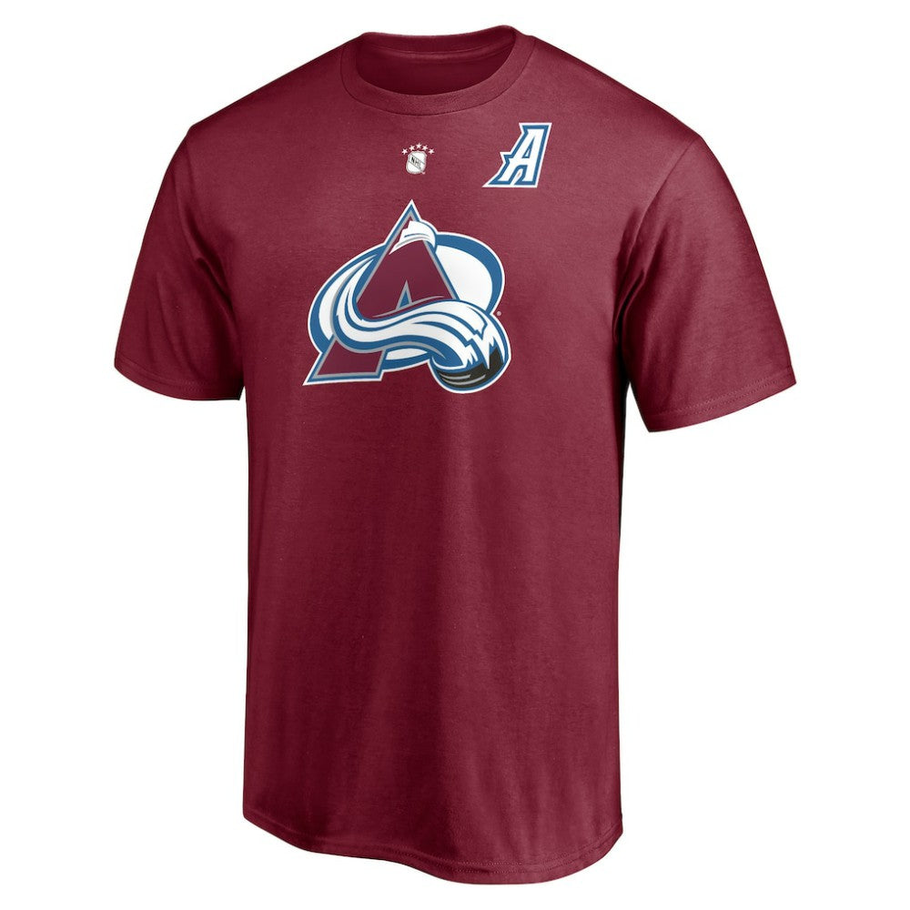Peter Forsberg Colorado Avalanche - Fanatics Authentic Stack Retired Player Nickname & Number T-Shirt Burgundy