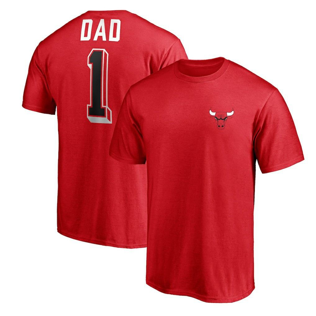 NBA - Chicago Bulls Number One Dad T-Shirt - Red