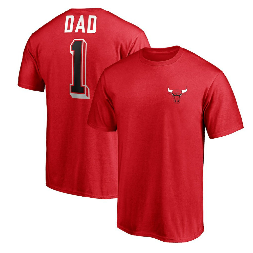 NBA - Chicago Bulls Number One Dad T-Shirt - Red