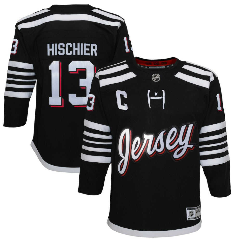 Nico Hischier New Jersey Devils Youth 2021/22 Alternate Premier Player Jersey - Black | NHL Jerseys
