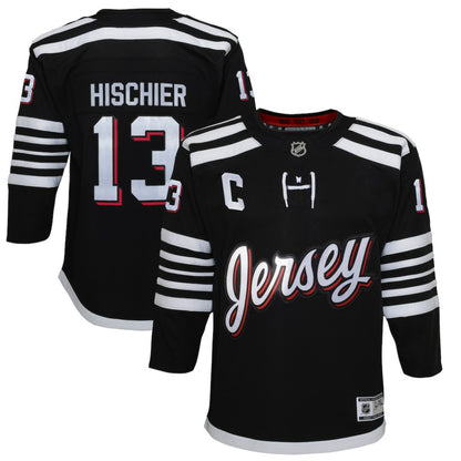 Nico Hischier New Jersey Devils Youth 2021/22 Alternate Premier Player Jersey - Black | NHL Jerseys