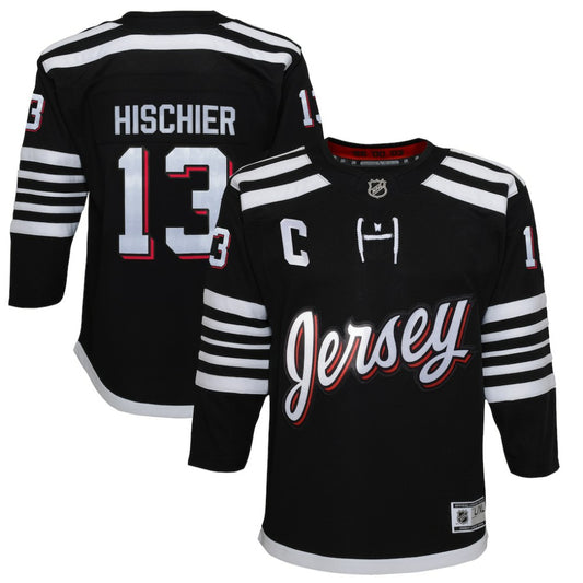 Nico Hischier New Jersey Devils Youth 2021/22 Alternate Premier Player Jersey - Black | NHL Jerseys
