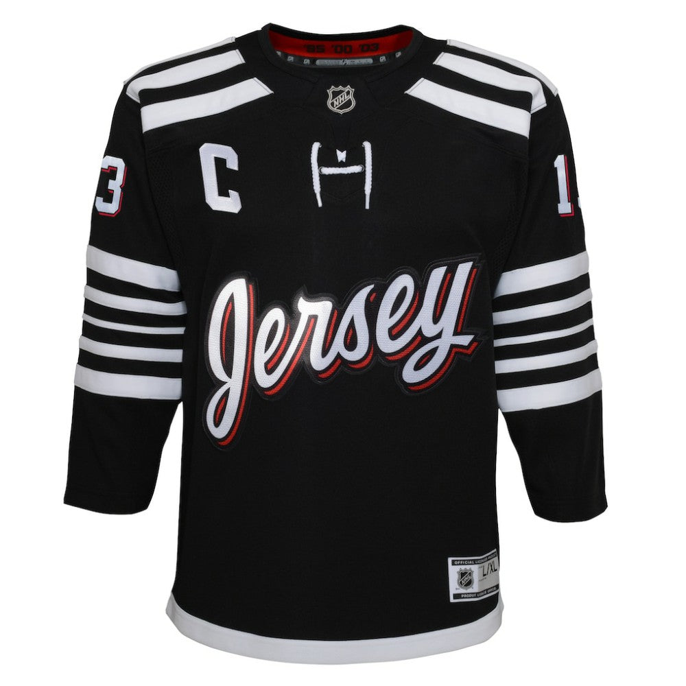 Nico Hischier New Jersey Devils Youth 2021/22 Alternate Premier Player Jersey - Black | NHL Jerseys