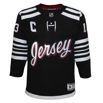Nico Hischier New Jersey Devils Youth 2021/22 Alternate Premier Player Jersey - Black | NHL Jerseys