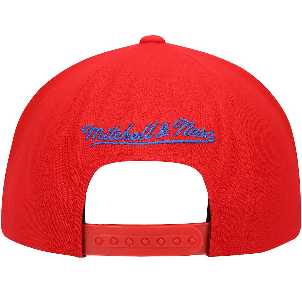 Mitchell & Ness - Philadelphia 76ers Hardwood Classics Big Face Callout Snapback Hat - Red