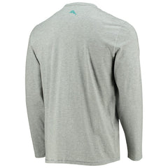 Miami Dolphins Sport Lei Pass Long Sleeve T-Shirt Heathered Gray - Tommy Bahama