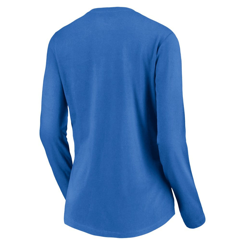 Los Angeles Chargers Women's Slogan V-Neck Long Sleeve T-Shirt Powder Blue - Fanatics