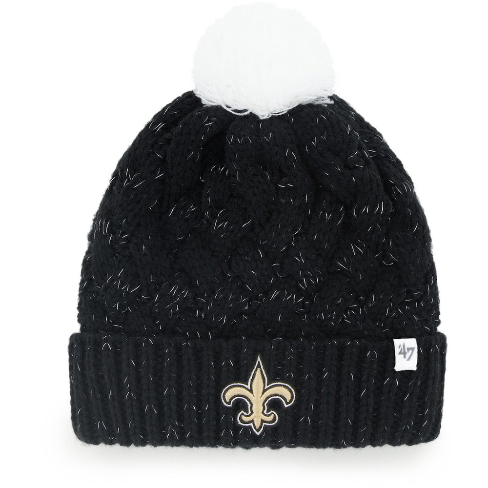 New Orleans Saints '47 Women's Fiona Logo Cuffed Knit Hat with Pom Black - 47 brand