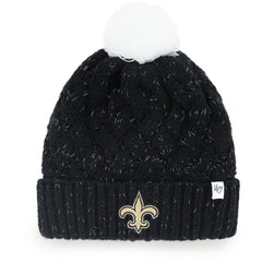 New Orleans Saints '47 Women's Fiona Logo Cuffed Knit Hat with Pom Black - 47 brand