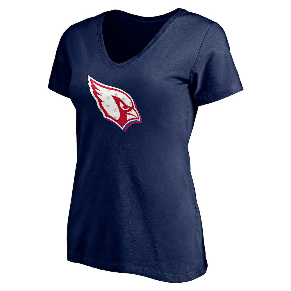 Arizona Cardinals Women's Red White and Team V-Neck T-Shirt Navy - NFL