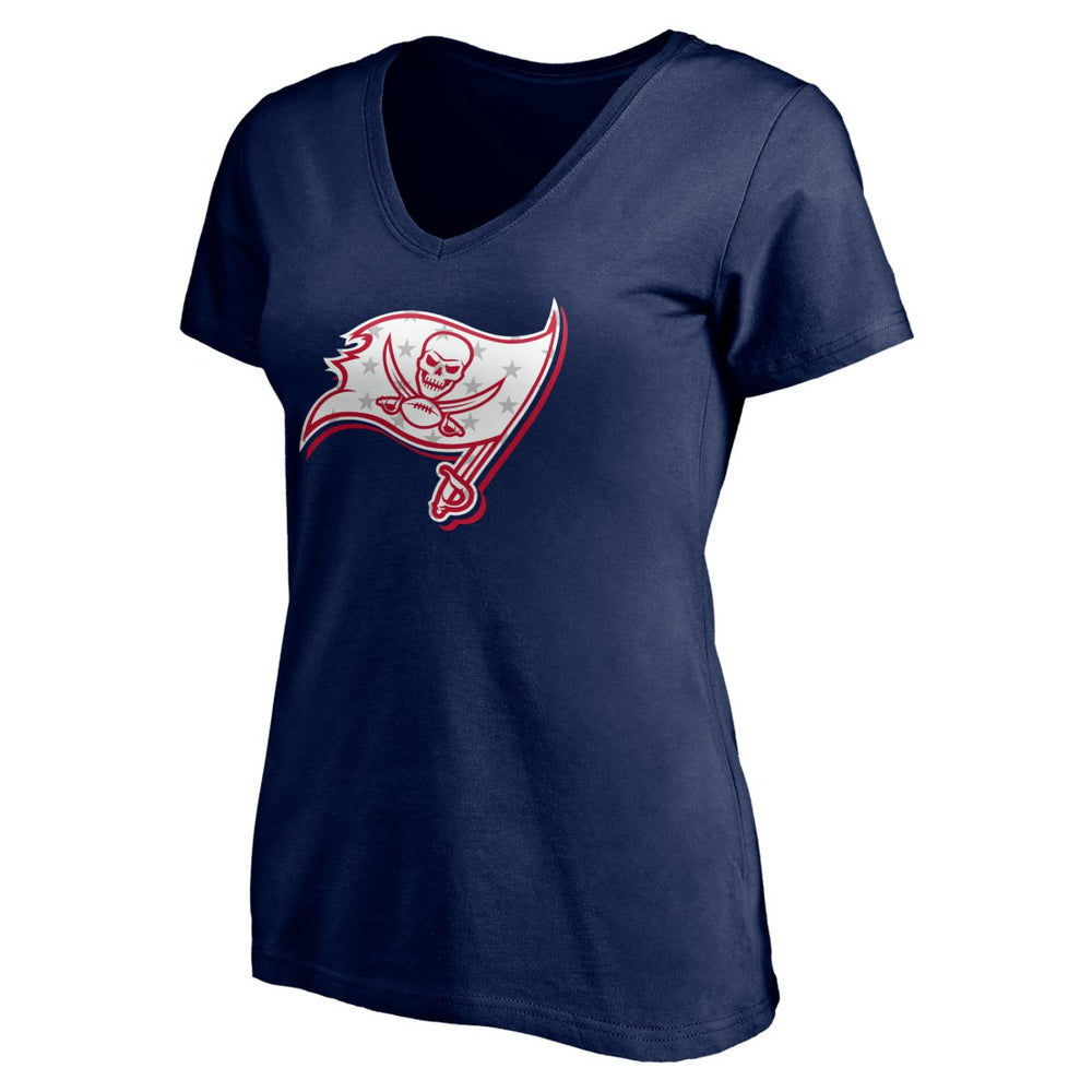 Tampa Bay Buccaneers Women's Red White and Team V-Neck T-Shirt Navy - NFL