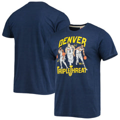 NBA - Jamal Murray/Michael Porter Jr./Nikola Jokic Denver Nuggets Homage Triple Threat Player Tri-Blend T-Shirt - Heathered Navy