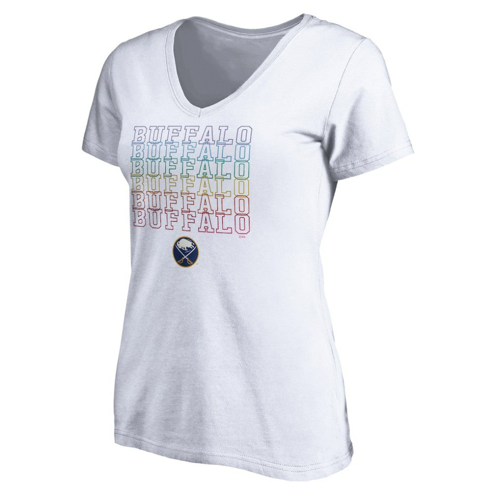 Buffalo Sabres - Women's City Pride V-Neck T-Shirt White