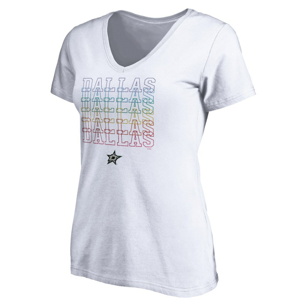 Dallas Stars - Women's City Pride V-Neck T-Shirt White
