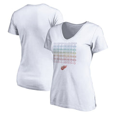 Detroit Red Wings - Women's City Pride V-Neck T-Shirt White