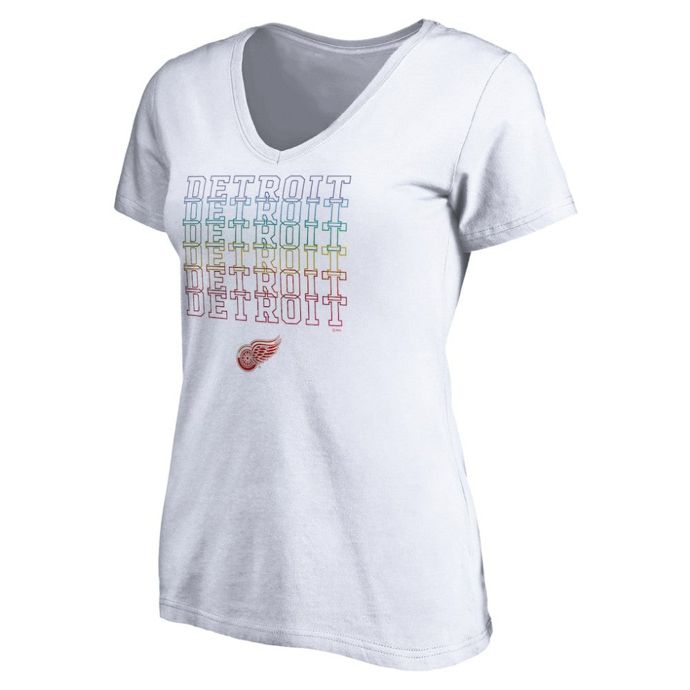 Detroit Red Wings - Women's City Pride V-Neck T-Shirt White