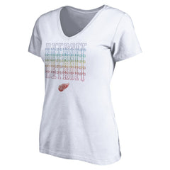 Detroit Red Wings - Women's City Pride V-Neck T-Shirt White
