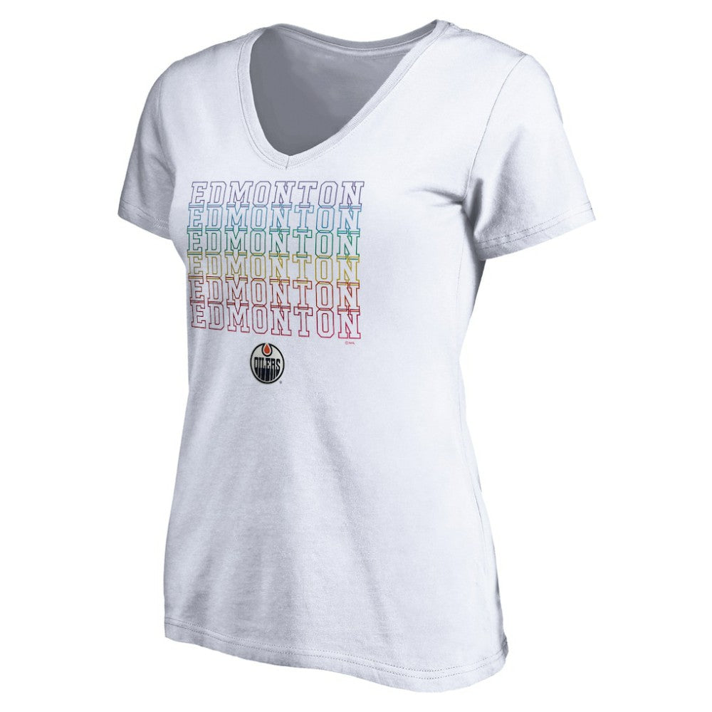 Edmonton Oilers - Women's City Pride V-Neck T-Shirt White