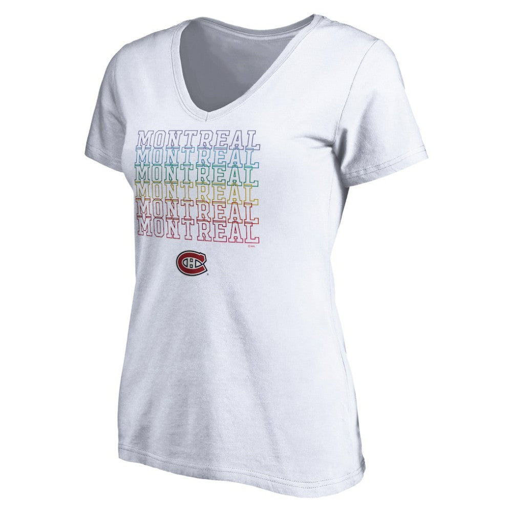 Montreal Canadiens - Women's City Pride V-Neck T-Shirt White