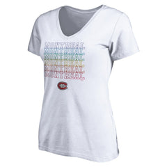 Montreal Canadiens - Women's City Pride V-Neck T-Shirt White