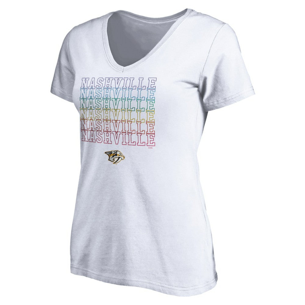 Nashville Predators - Women's City Pride V-Neck T-Shirt White