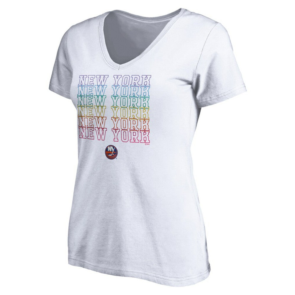 New York Islanders - Women's City Pride V-Neck T-Shirt White