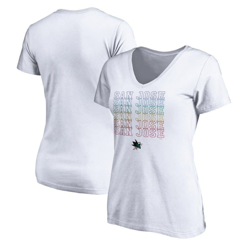 San Jose Sharks - Women's City Pride V-Neck T-Shirt White