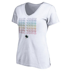 San Jose Sharks - Women's City Pride V-Neck T-Shirt White