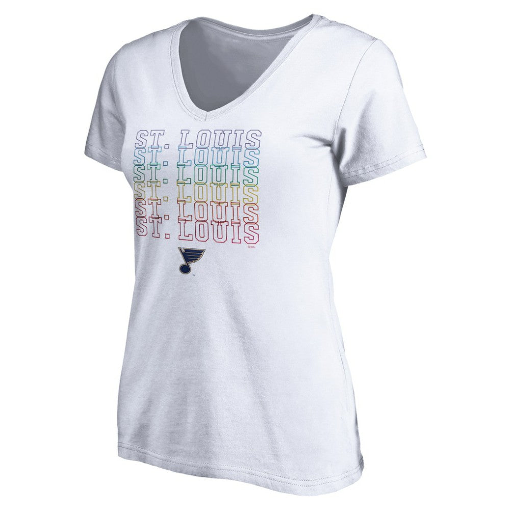St. Louis Blues - Women's City Pride V-Neck T-Shirt White