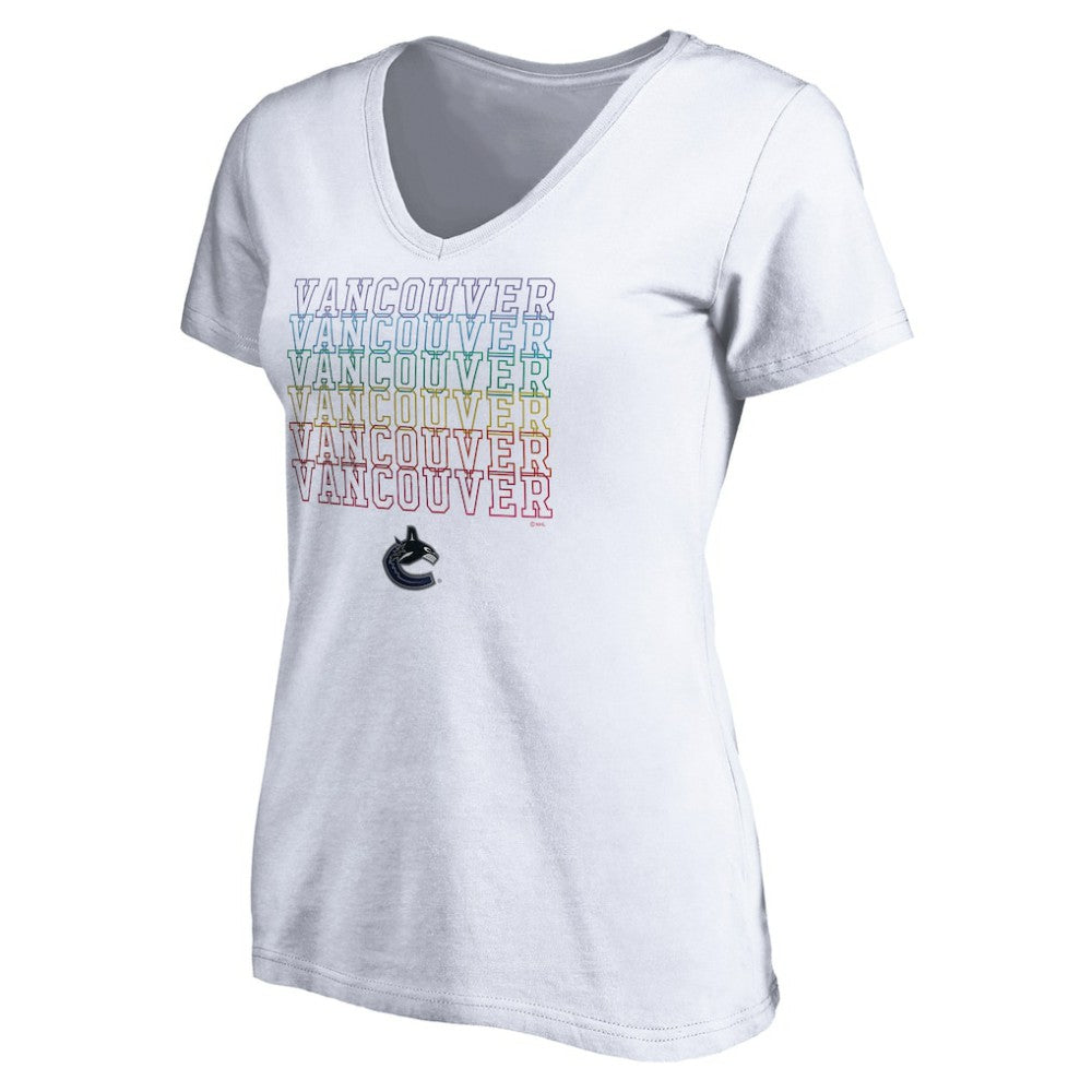 Vancouver Canucks - Women's City Pride V-Neck T-Shirt White